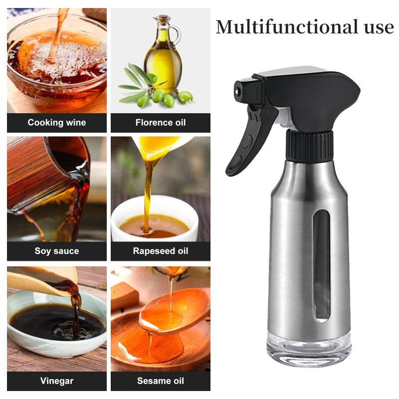 Micyples Oil Sprayer for Cooking,Stainless Steel Olive Oil Mister for Air Fryer Black Nozzel Dispenser Bottles Fat Reduction Glass Oil Control Spray Pot 6.35oz(180ml) Capacity - Image 4