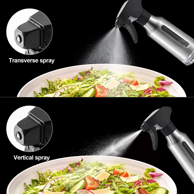 Micyples Oil Sprayer for Cooking,Stainless Steel Olive Oil Mister for Air Fryer Black Nozzel Dispenser Bottles Fat Reduction Glass Oil Control Spray Pot 6.35oz(180ml) Capacity - Image 2