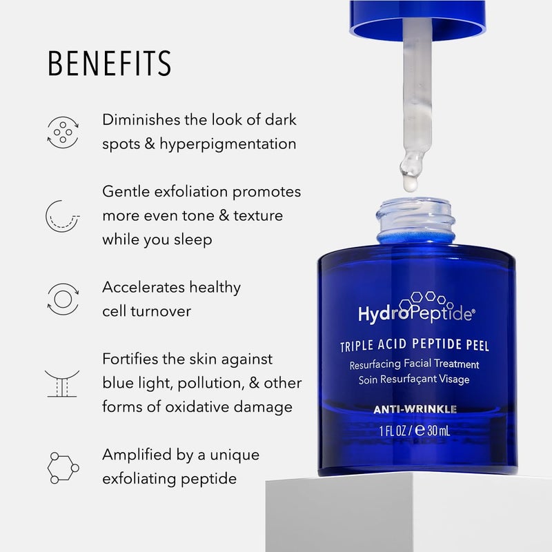 Hydropeptide Triple Acid Peptide Peel Resurfacing Peptide Exfoliation Hydroxy Treatment, 1 Ounce (packaging may vary) - Image 3