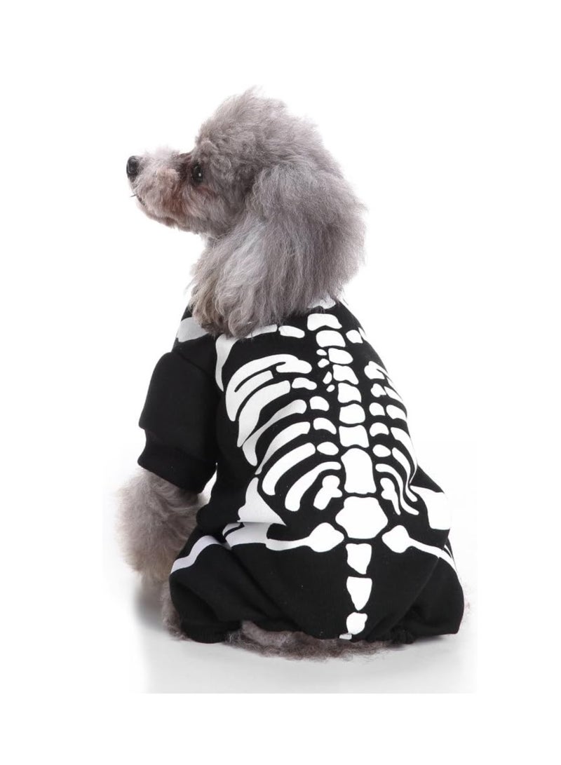 Puppy Skull Costume Halloween Christmas Funny Party Cosplay Clothes for Cat, Small Dog - Image 2