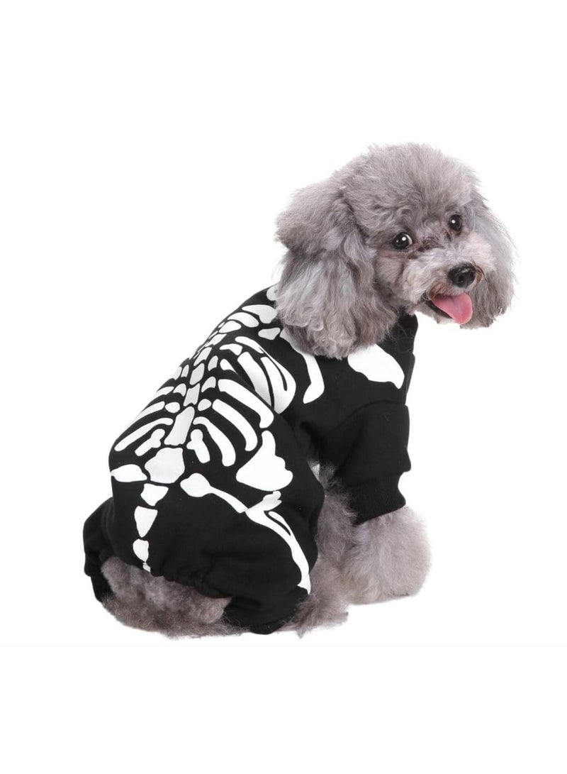 Puppy Skull Costume Halloween Christmas Funny Party Cosplay Clothes for Cat, Small Dog - Image 1