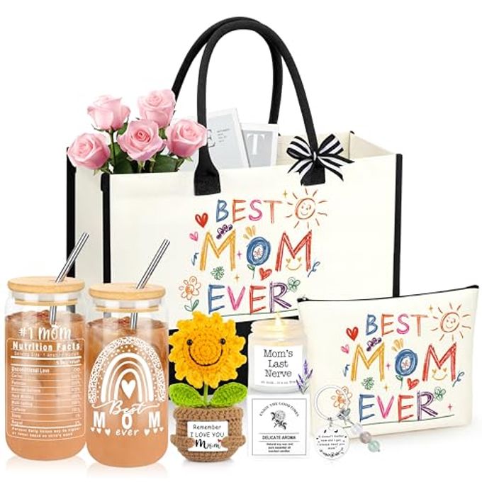 DOGMEM Mom Birthday Gifts Moms Birthday Gift Ideas Basket for Mama Mother from Daughter Son Child Christmas Gifts for Mom - Image 1