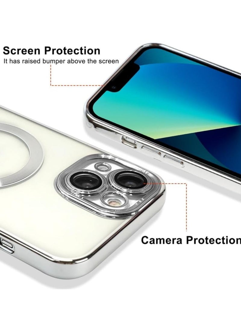 general iPhone 13 Case with Camera Lens Protector (6.1 Inch) - Compatible with MagSafe - Silver - Image 2