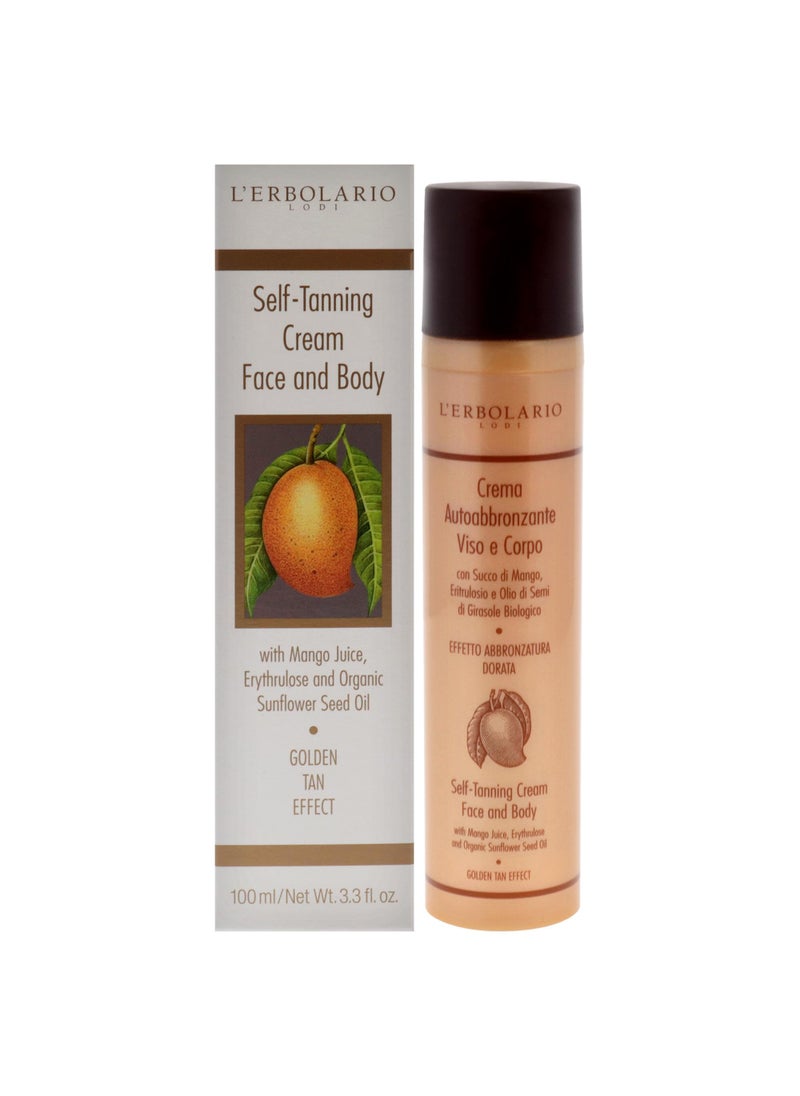 L'Erbolario LErbolario Self Tanning Cream Face and Body, 3.3 oz - Self Tanner - Golden Tan Effect - With Mango Juice and Sunflower Seed Oil - Cruelty-Free 