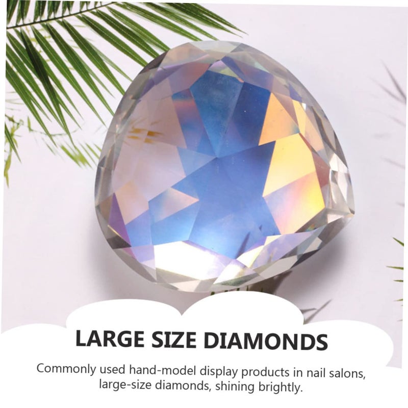 Heart Shaped Crystal Nail Art Hand Model Display Decor Manicure Prop - Image 4