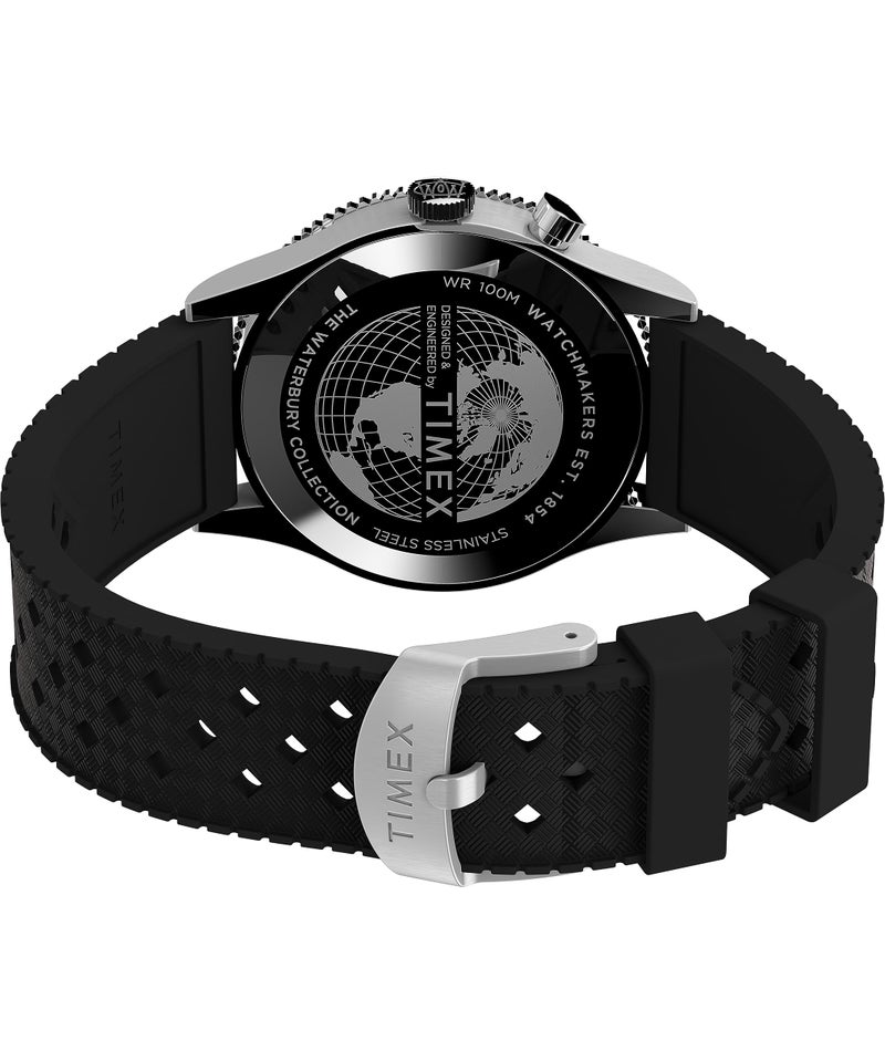 Timex Men's Waterbury Traditional 39mm Watch - Black Strap Black Dial Stainless Steel Case - Image 4