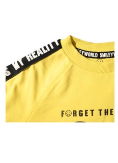 SMILEY Smiley World Yellow Sweatshirt for Kids, Forget the Rules Print, 100% Cotton  - Image 2
