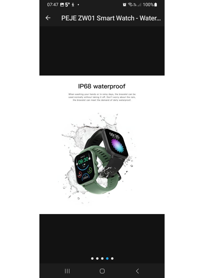 PEJE Smart Watch,1.83" HD Display,Prayer Alerts & Arabic Support, SpO2/Heart Rate/Sleep Monitor,IP68 Waterproof,Bluetooth Calling + Extra Strap-Compatible with iOS & Android multicolor - Image 5