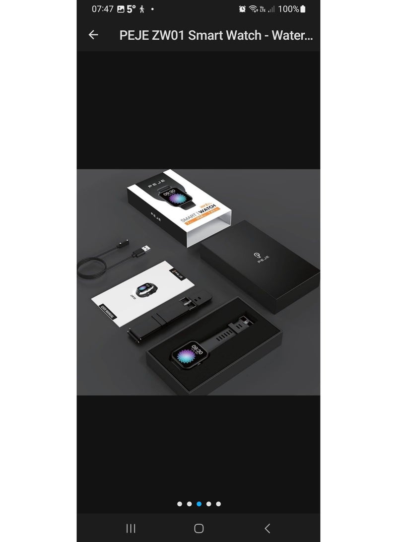 PEJE Smart Watch,1.83" HD Display,Prayer Alerts & Arabic Support, SpO2/Heart Rate/Sleep Monitor,IP68 Waterproof,Bluetooth Calling + Extra Strap-Compatible with iOS & Android multicolor - Image 3