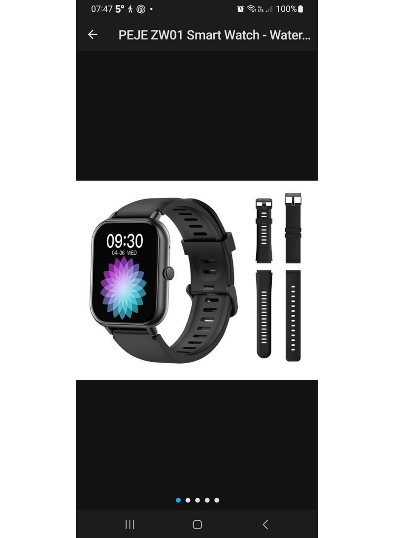 PEJE Smart Watch,1.83" HD Display,Prayer Alerts & Arabic Support, SpO2/Heart Rate/Sleep Monitor,IP68 Waterproof,Bluetooth Calling + Extra Strap-Compatible with iOS & Android multicolor - Image 1
