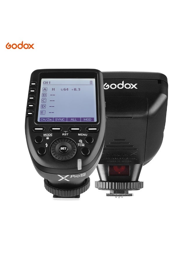 Godox XPro-N TTL 2.4G High Speed Sync 1/8000s X System Flash Trigger-Manual Function Large Screen Slanted Design 5 Dedicated Group Buttons 11 Customizable Functions for Nikon Cameras - Image 1