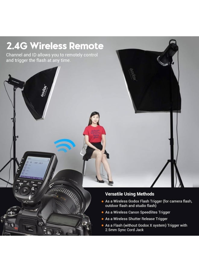 Godox XPro-N TTL 2.4G High Speed Sync 1/8000s X System Flash Trigger-Manual Function Large Screen Slanted Design 5 Dedicated Group Buttons 11 Customizable Functions for Nikon Cameras - Image 3