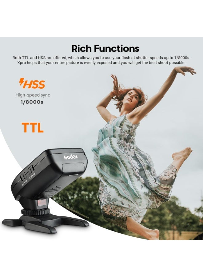 Godox XPro-N TTL 2.4G High Speed Sync 1/8000s X System Flash Trigger-Manual Function Large Screen Slanted Design 5 Dedicated Group Buttons 11 Customizable Functions for Nikon Cameras - Image 4
