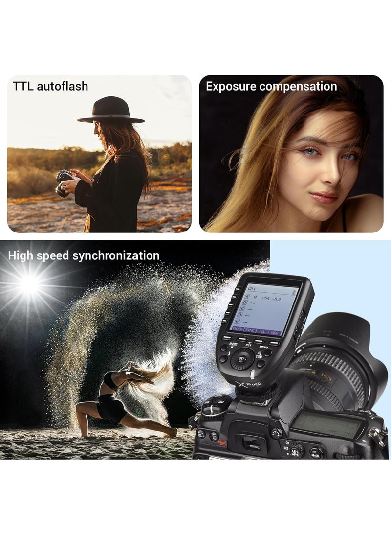 Godox XPro-N TTL 2.4G High Speed Sync 1/8000s X System Flash Trigger-Manual Function Large Screen Slanted Design 5 Dedicated Group Buttons 11 Customizable Functions for Nikon Cameras - Image 5