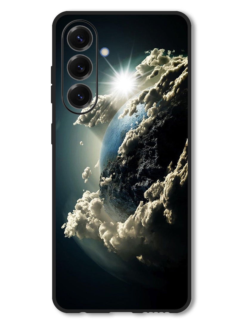 Theodor Case Compatible with Samsung Galaxy F56 6.74 Inch Protection Shockproof Bumper Cover Space Earth Sun - Image 1