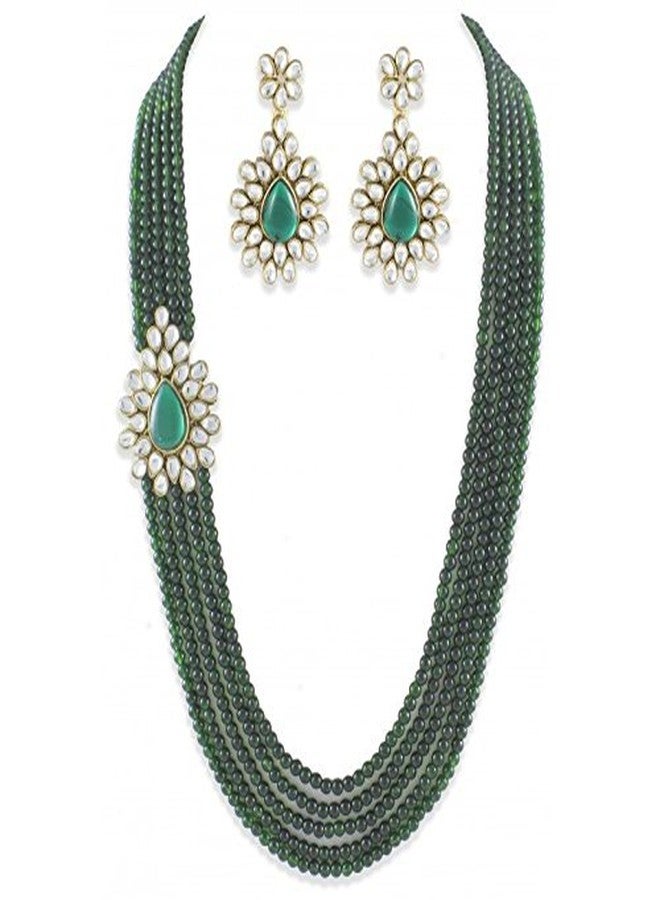 Shining Diva Stylish Wedding Kundan Jewellery Set/Traditional Necklace Set for Women(Green)(8018s) - Image 2