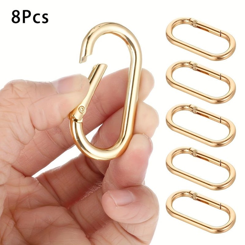 8pcs Oval Snap Clip Spring Rings Key Rings for Bag Purse Hardware - Image 1