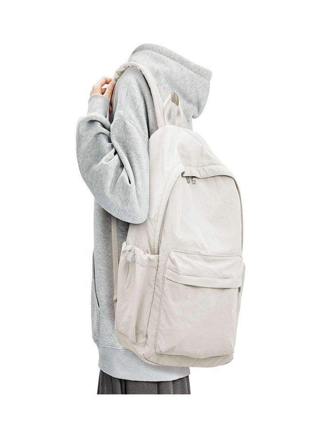 BJLFS White Backpack for School Women Girls, Waterproof Bookbag Cute High School Backpack for Men Teen Boys, Lightweight Travel College Backpack Mochilas Escolares para Casual Daypack Rucksack - Image 1