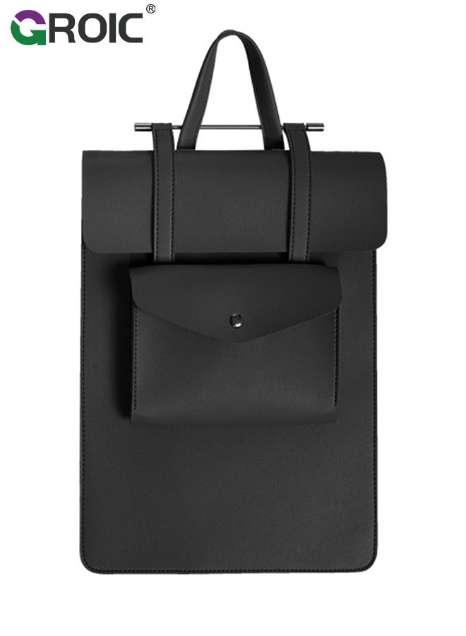 GROIC Laptop Sleeve, Premium PU Leather Skinny Laptop Case for Slim 16 inch Laptop Tablet iPad Tab, Waterproof and Anti Scratch 16'' Laptop Case Cover with Front Pocket - Image 1