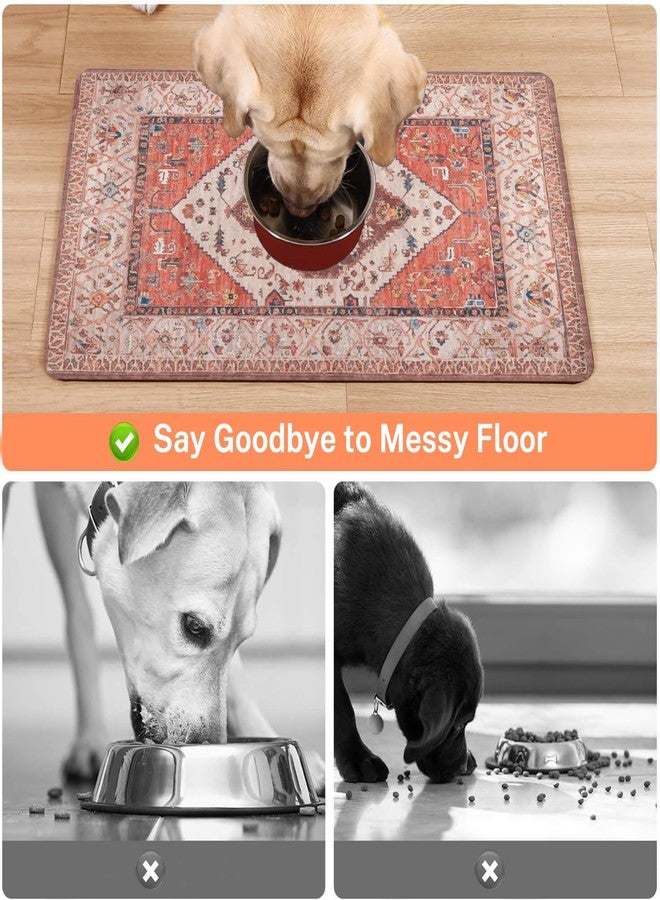 Ideasonna Absorbent Pet Dog Bowl Mat for Food and Water, Pet Cat Food Feeding Mat with Non Slip Rubber Backing, Dog Food Mats for Floors Waterproof, 12"x20" - Image 3