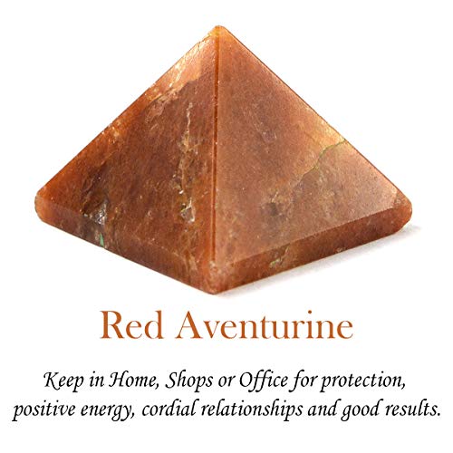 Crystu Natural Red Aventurine Pyramid for Reiki Healing and Crystal Healing Stone Pyramid Size 30-35 mm (Color : Red) Pack of 1 pc - Image 3
