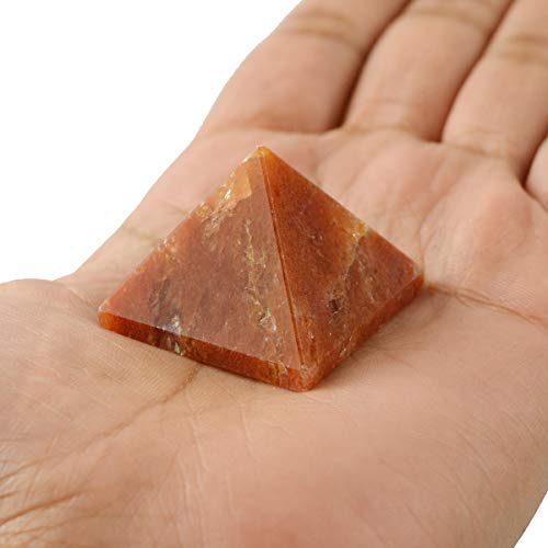 Crystu Natural Red Aventurine Pyramid for Reiki Healing and Crystal Healing Stone Pyramid Size 30-35 mm (Color : Red) Pack of 1 pc - Image 2