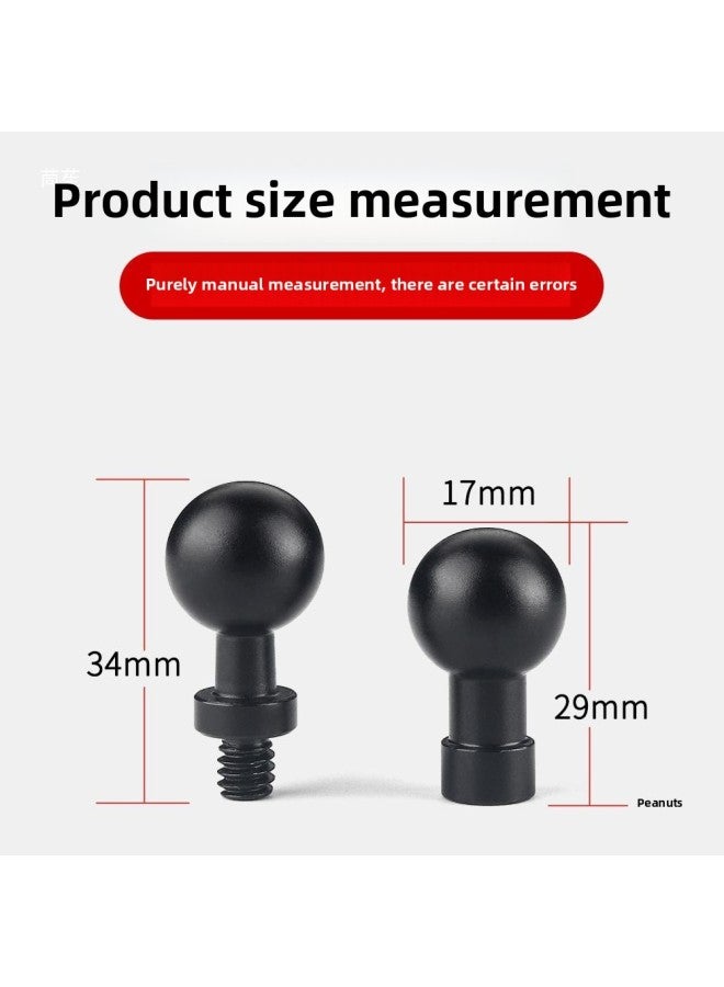 Generic 1/4 Screw Turn 17mm Ball Head Mobile Phone Bracket Connecting Rod Universal Rotating Ball Photography Pan/tilt Tripod Accessories-Body Color:(1/4 Female Port) To 17mm Ball Head  - Image 3