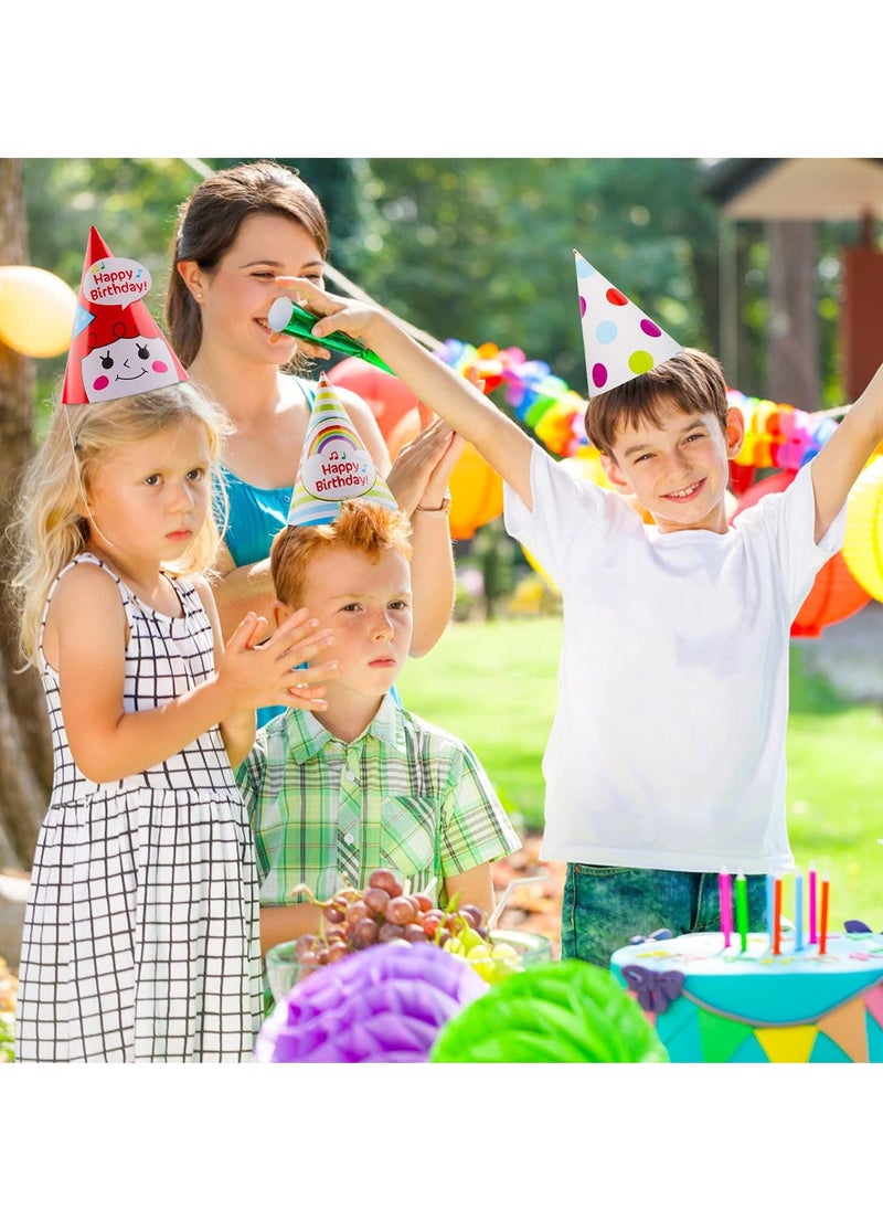 SYOSI 40 قطعة قبعات حفلة عيد الميلاد قوس قزح، مستلزمات وزينة حفلة عيد الميلاد، قبعات مخروطية للحرف الفنية حفلة عيد الميلاد للأطفال والكبار  - Image 4