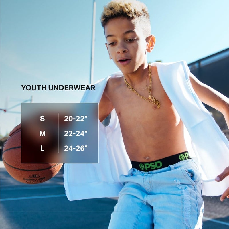 PSD Boys Boxer Briefs â€“ Black Cotton 3-Pack, Comfortable Breathable Underwear for Boys, Boys Underwear Ages 6-16, Medium - Image 4