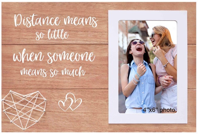 FRIENDSHIP GIFT FOR BEST FRIEND SISTER BESTIE BFFCHRISMASBIRTHDAY GIFT FOR SOUL SISTER FIREND BESTIELONG DISTANCE FRIENDSHIP PRESENTWOODEN PICTURE FRAME PHOTO FRAMEDISTANCE MEANS SO LITTLE