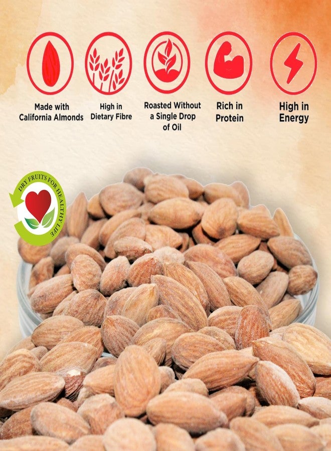 SRC CREATIONS Roasted Almonds 250g | Dry Fruits- Badam| Perfectly Roasted & Lightly Salted Nuts | Crunchy, Healthy & Delicious| Anywhere & Anytime Healthy Nuts| Almonds From California| Rich Source of Protein & Energy - Image 4