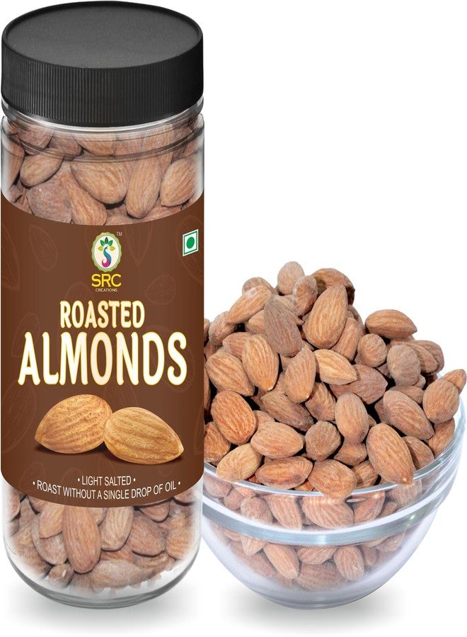 SRC CREATIONS Roasted Almonds 250g | Dry Fruits- Badam| Perfectly Roasted & Lightly Salted Nuts | Crunchy, Healthy & Delicious| Anywhere & Anytime Healthy Nuts| Almonds From California| Rich Source of Protein & Energy - Image 1
