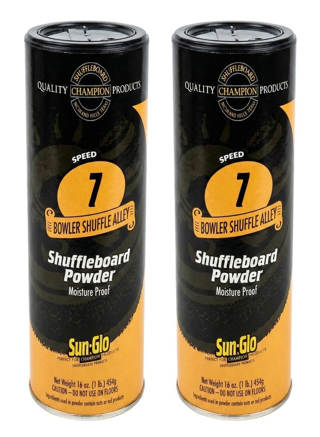 Sun-Glo Speed 7 (Shuffle Alley) Shuffleboard Powder – The Slowest Sand Rating for 9-Foot Tables & Arcade Games – 16 oz Shaker Can (2-Pack) - Image 1