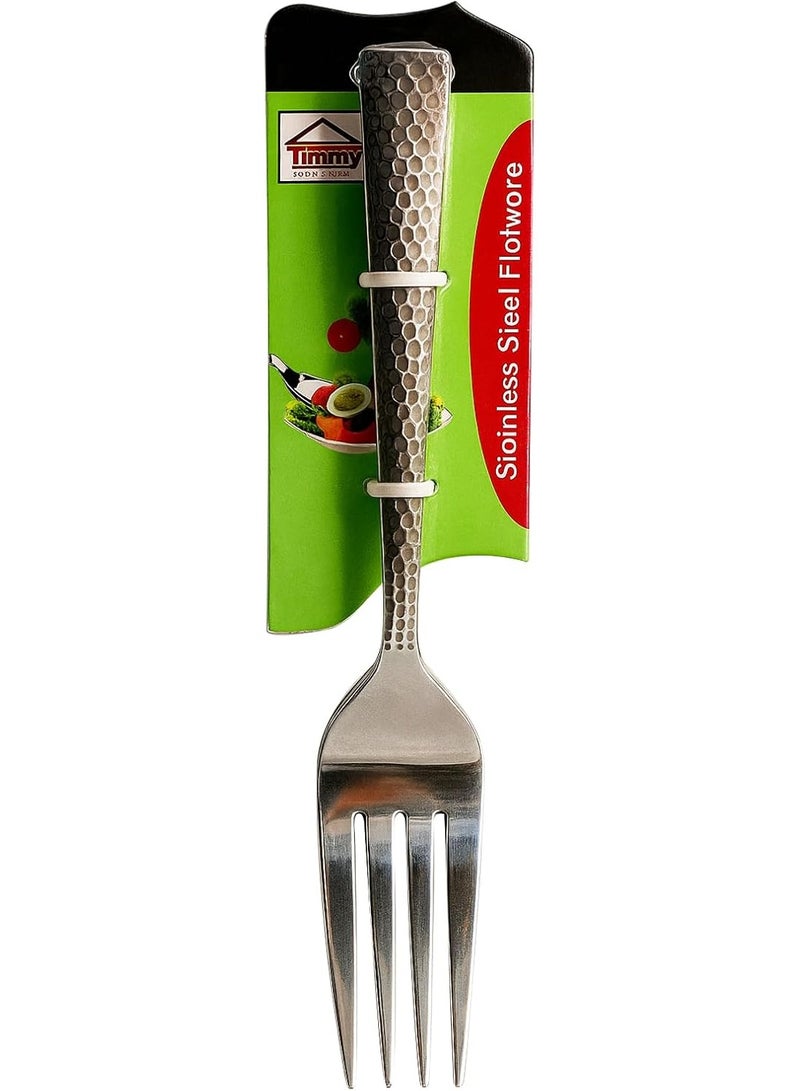 Timmy No 3 Dinner Fork 6-Pieces Pack made from quality stainless steel offers durability, shine, and comfort. Perfect for daily dining, parties, or restaurants with elegant modern design. - Image 1