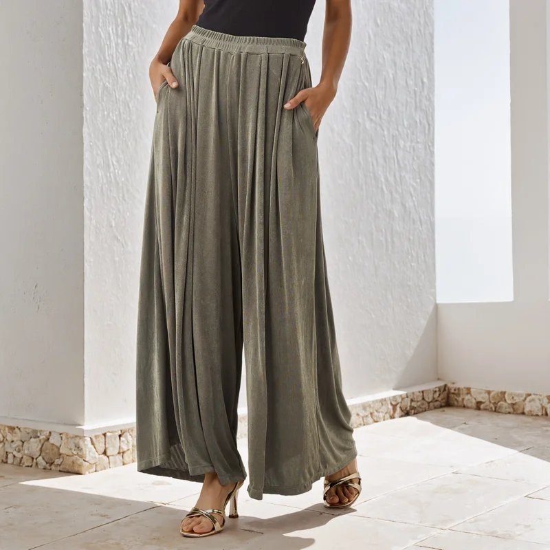 Iconic Draped Wide Leg Pants