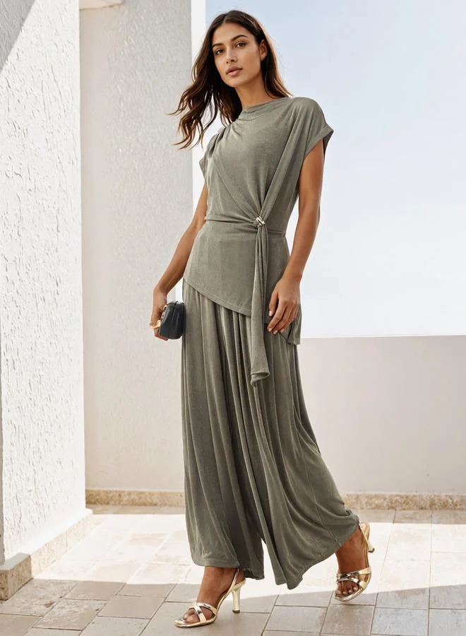 Iconic Iconic Draped Wide Leg Flexi Waist Pants