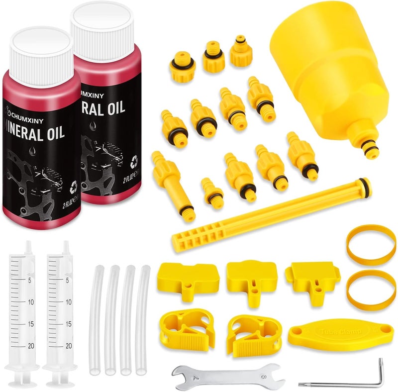 CHUMXINY Brake Bleed Kit for Shimano, TEKTRO, MAGURA Hydraulic Disc Brakes with Mineral Brake Fluid (120ml) - Image 1