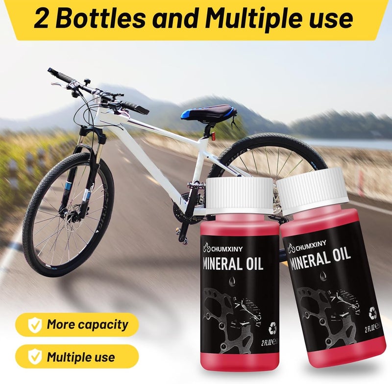 CHUMXINY Brake Bleed Kit for Shimano, TEKTRO, MAGURA Hydraulic Disc Brakes with Mineral Brake Fluid (120ml) - Image 2