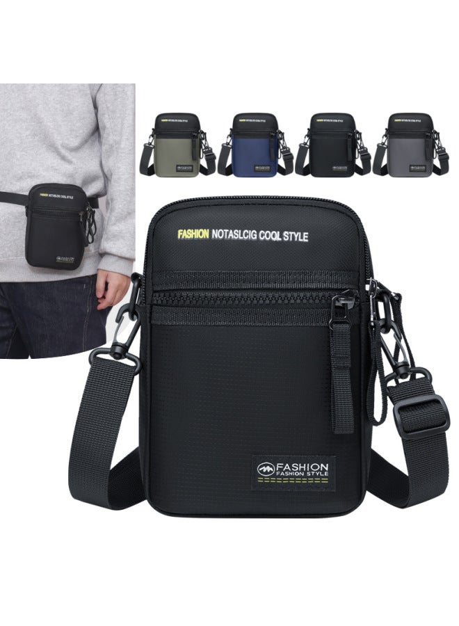 Men's Bag OxFord Cloth Shoulder Bag Men's Crossbody Bag Casual Canvas Bag Men's Bag Backpack Small Bag Business Briefcase-Color:Gray  - Image 5