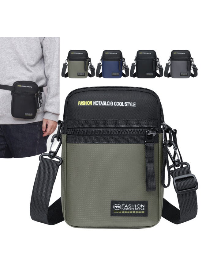 Men's Bag OxFord Cloth Shoulder Bag Men's Crossbody Bag Casual Canvas Bag Men's Bag Backpack Small Bag Business Briefcase-Color:Gray  - Image 4