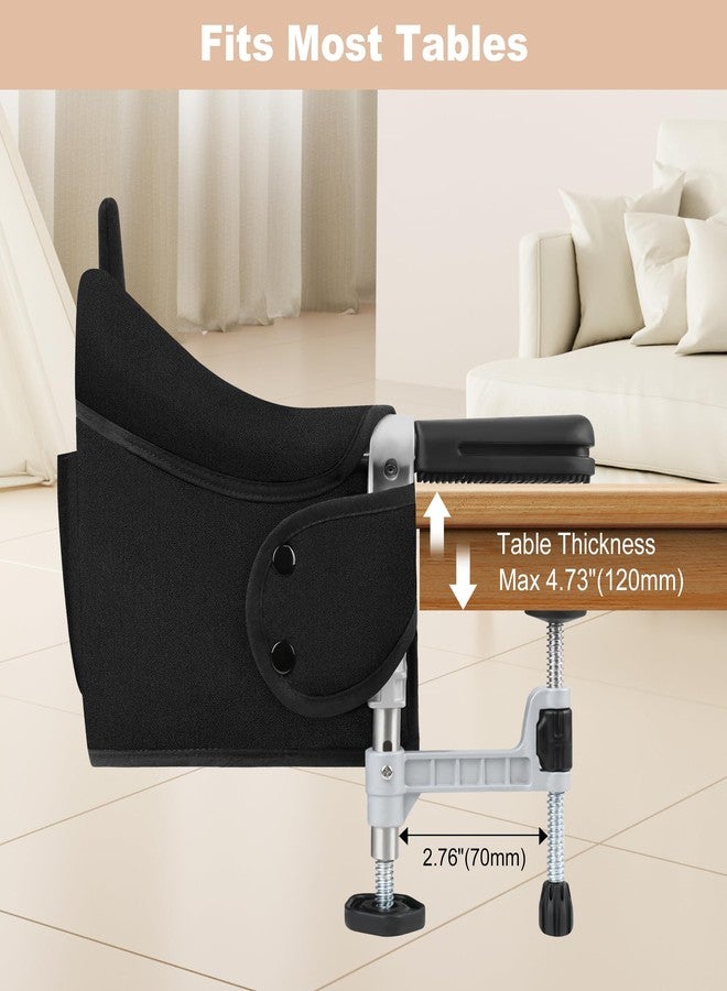 JOZZVE Hook On High Chair: Portable Travel Chair for Baby and Toddler, Foldable Clip-on With Removable Dining Tray, Backrest Board, and Storage Carrying Bag for Indoor Outdoor Use (Black) - Image 2
