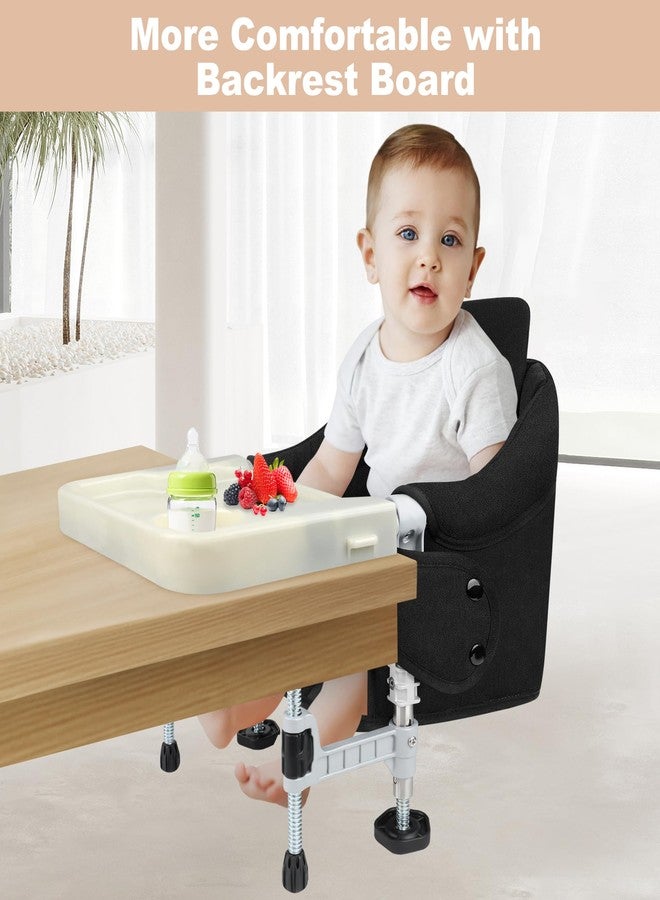 JOZZVE Hook On High Chair: Portable Travel Chair for Baby and Toddler, Foldable Clip-on With Removable Dining Tray, Backrest Board, and Storage Carrying Bag for Indoor Outdoor Use (Black) - Image 5