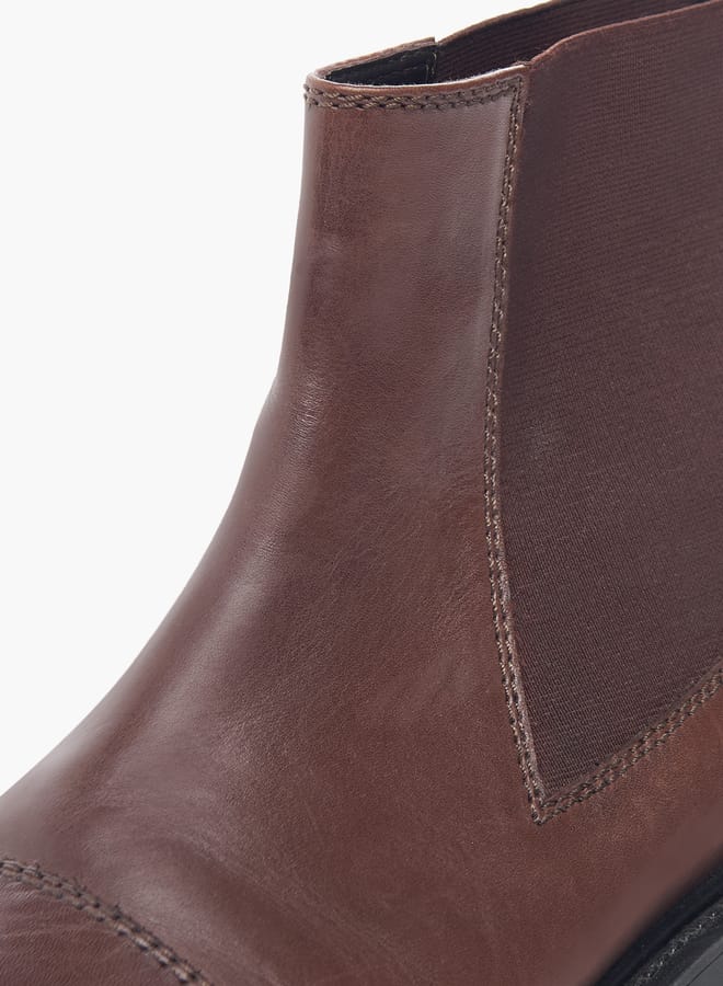 DUCHINI Mens Solid Slip-On Chelsea Boots - Image 4