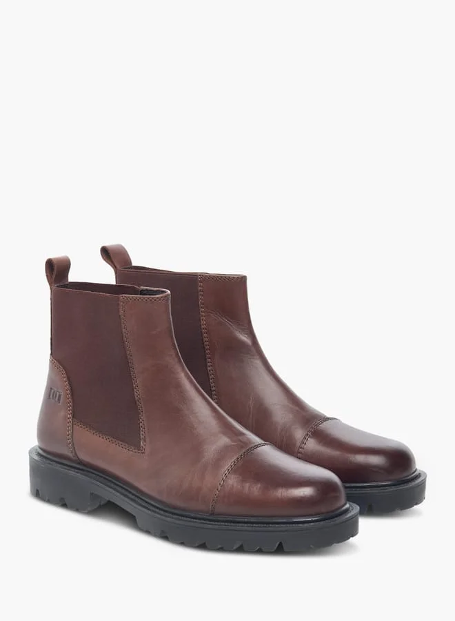 DUCHINI Mens Solid Slip-On Chelsea Boots