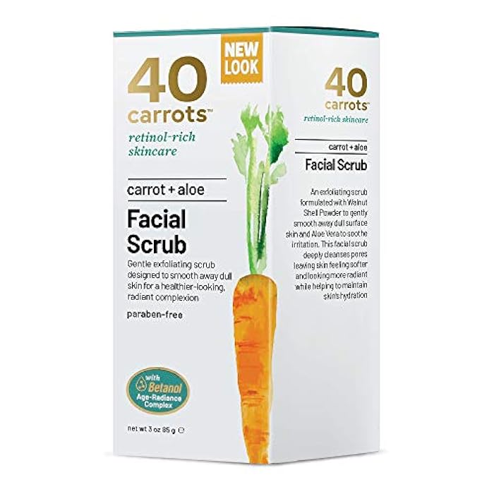 40 Carrots Carrot Aloe Facial Cleansing Facial Scrub - Helps Improve Skin Tone & Texture | Get Softer Radiant Looking Skin | Made in USA, Paraben & Cruelty Free (3oz) - Image 3