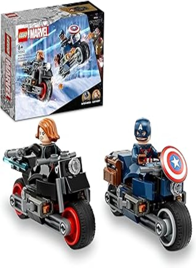 LEGO® Marvel Black Widow & Captain America Motorcycles 76260 Building Kit (130 Pieces)