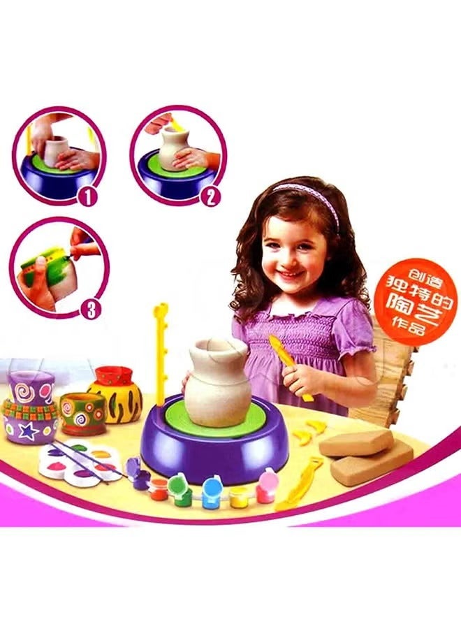 كيوت سنلايت مجموعة عجلات الفخار المكونة من 24 قطعة بسرعتين مميزتين ومتينة وتصميم فريد 24.1 × 7.8 بوصة - Image 3