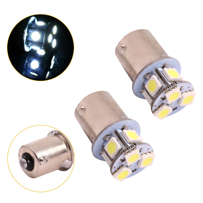 Car Brake Lights 8 White 5050 SMD LED Bulbs - Quick Response Long Lasting BA15S 1156 Universal Fit for Most Vehicles - Image 2