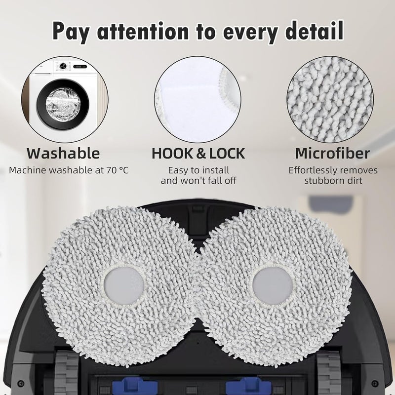 22 قطعة من مجموعة إكسسوارات مكنسة الروبوت ECOVACS DEEBOT T30S Combo، تشمل: فرشاة مطاطية واحدة، 4 فلاتر، 6 وسائد، كيس غبار مخصص لمكنسة T30S، 4 فرشات جانبية، وأداة تنظيف واحدة. - Image 5