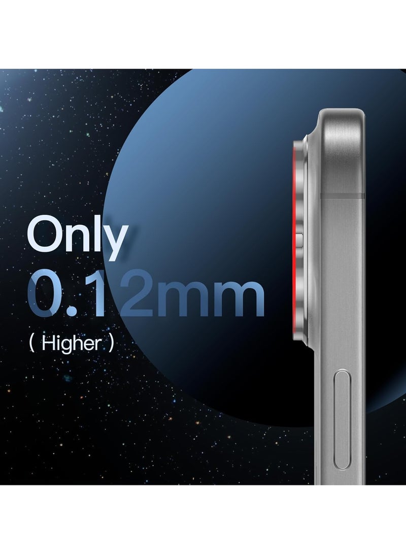 VKL Camera Lens Protector for iPhone 15 Pro 6.1-Inch and iPhone 15 Pro Max 6.7-Inch, Full Coverage 9H Tempered Glass Ring Cover, Matte Metal Plate, Case Friendly, 1-Pack (White)  - Image 5